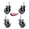 Service Caster 4 Inch Semi Steel Wheel Swivel 34 Inch Threaded Stem Caster Set 2 Brakes SCC SCC-TS20S414-SSS-34212-2-TLB-2 - alternate 3
